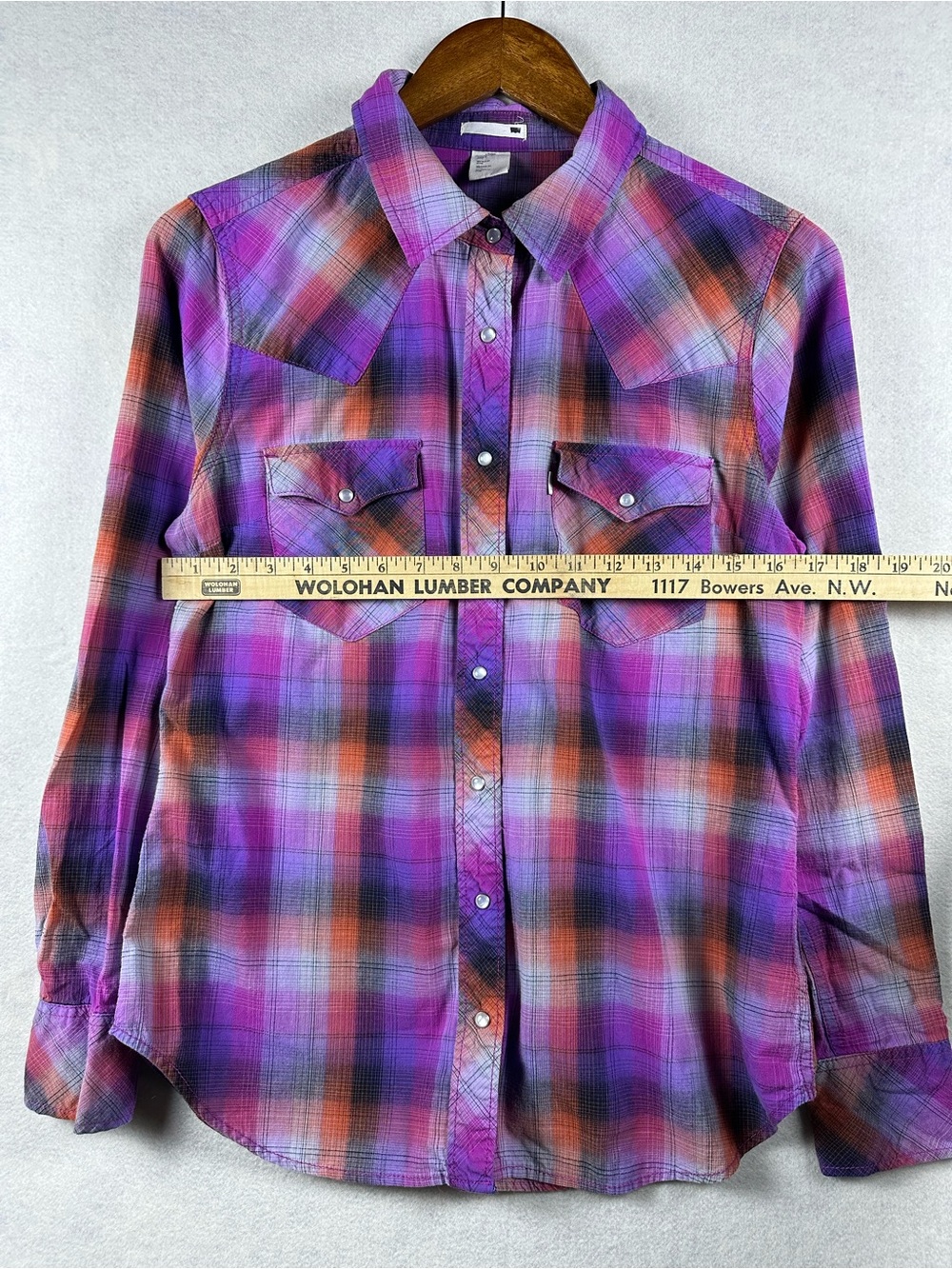 Purple Levi’s Plaid Button Down - Picture 3 of 6